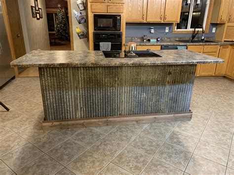 corrugated steel kitchen cabinets|corrugated panel kitchen island.